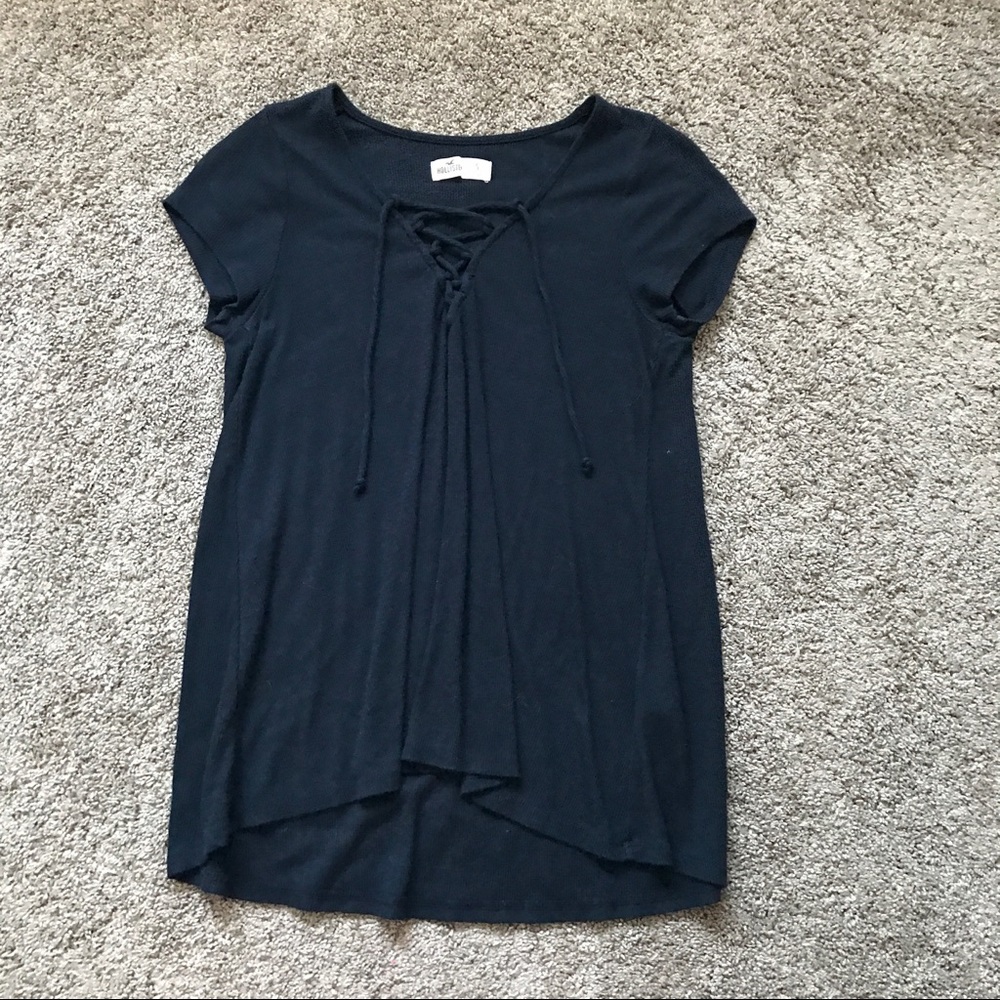 Black lace up top size S